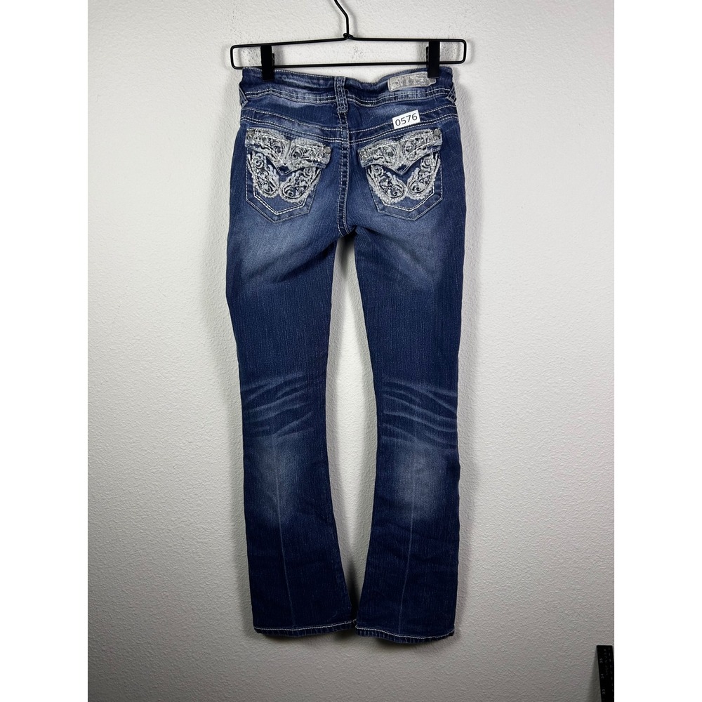 WallFlower Women's Y2K Cropped Jeans •‎ Size 0 • Mid Wash Blue Denim